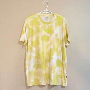 Puma Lime Cloud Tie-Dye Cotton Short Sleeve T-Shirt - Men's Large GUC